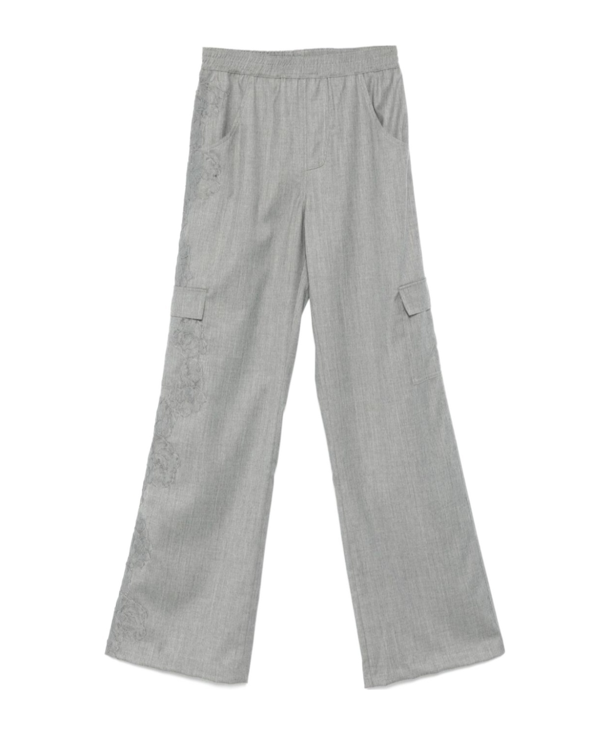 ERMANNO SCERVINO LACE-EMBELLISHED TROUSERS