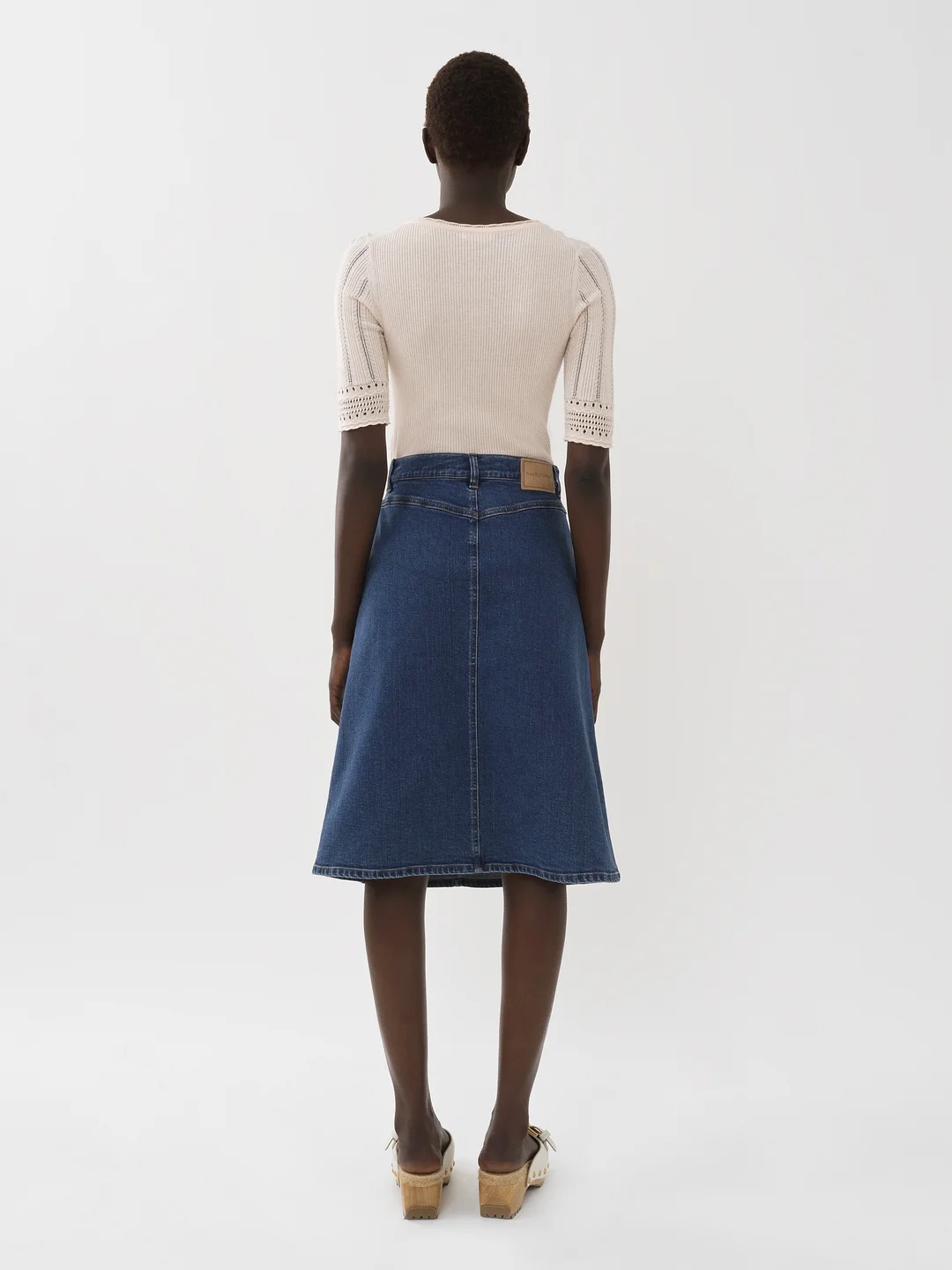 See By Chloé Spoon Collar Knitted Sweater In Nude