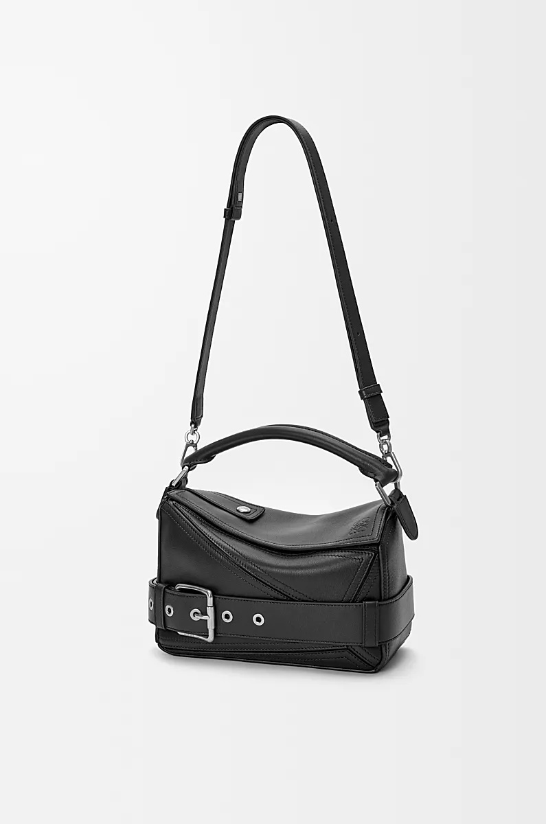 Loewe Womens Black Puzzle Biker Small Leather Cross-body Bag