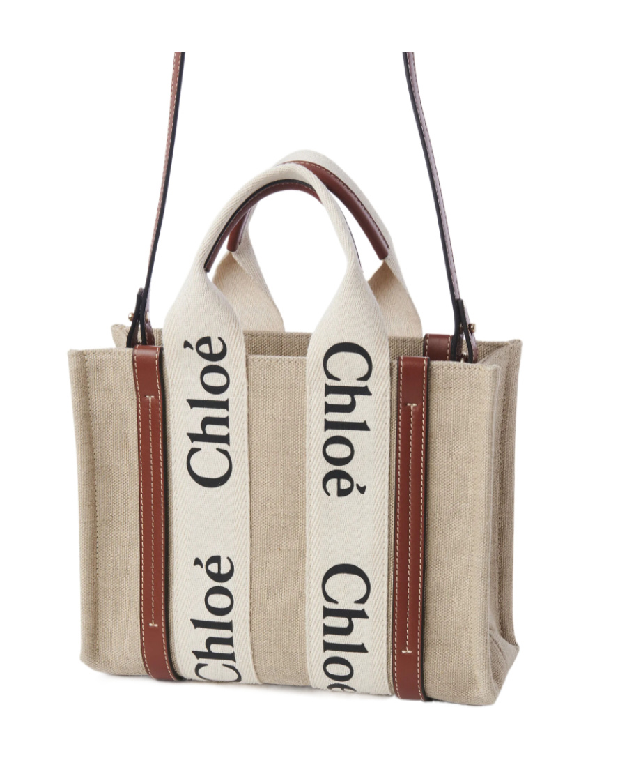 Chloé Logo Shoulder Bag In Nude
