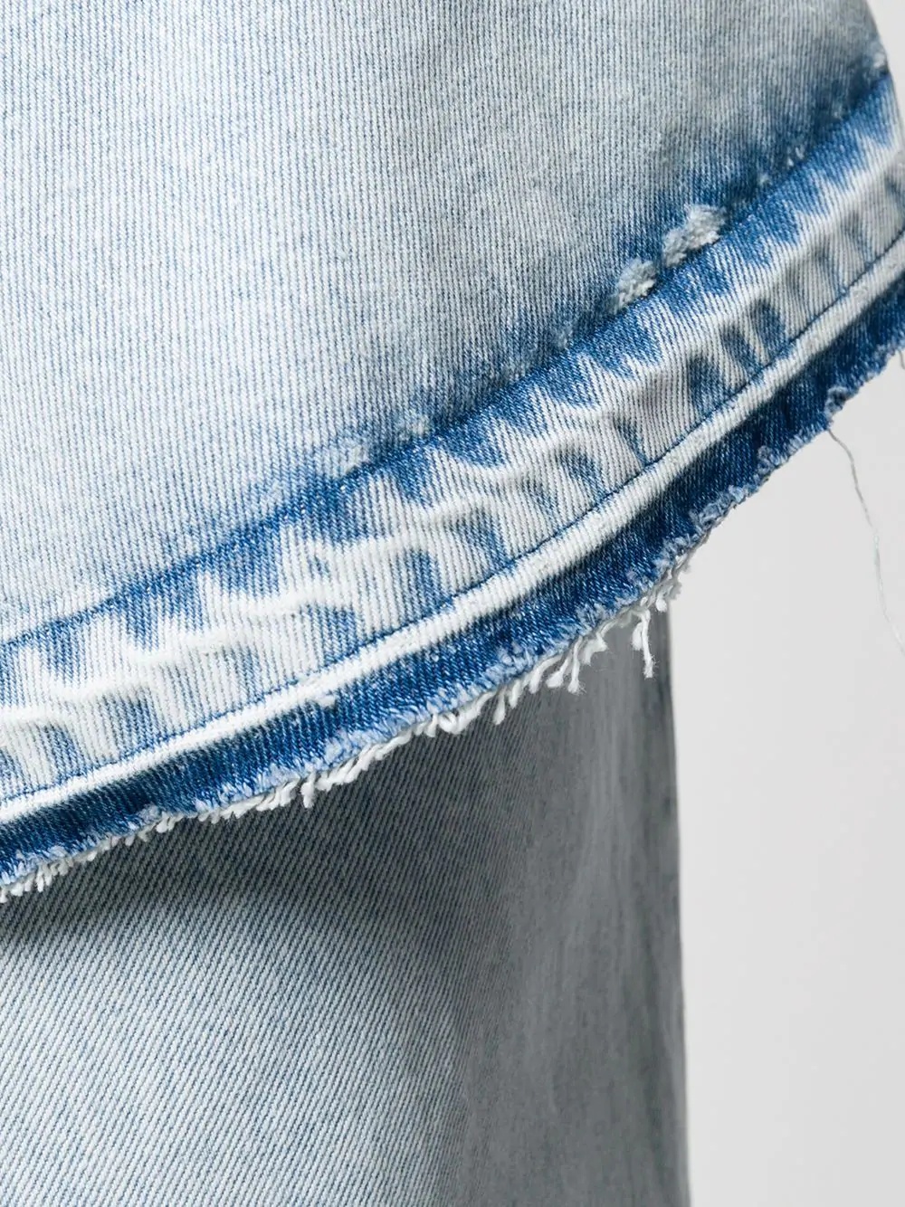 Off-white Ruffled Asymmetrical Denim Skirt In Gray