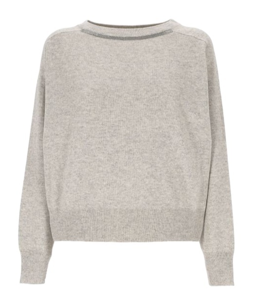 Brunello Cucinelli Monili-chain Cashmere Jumper In Nude