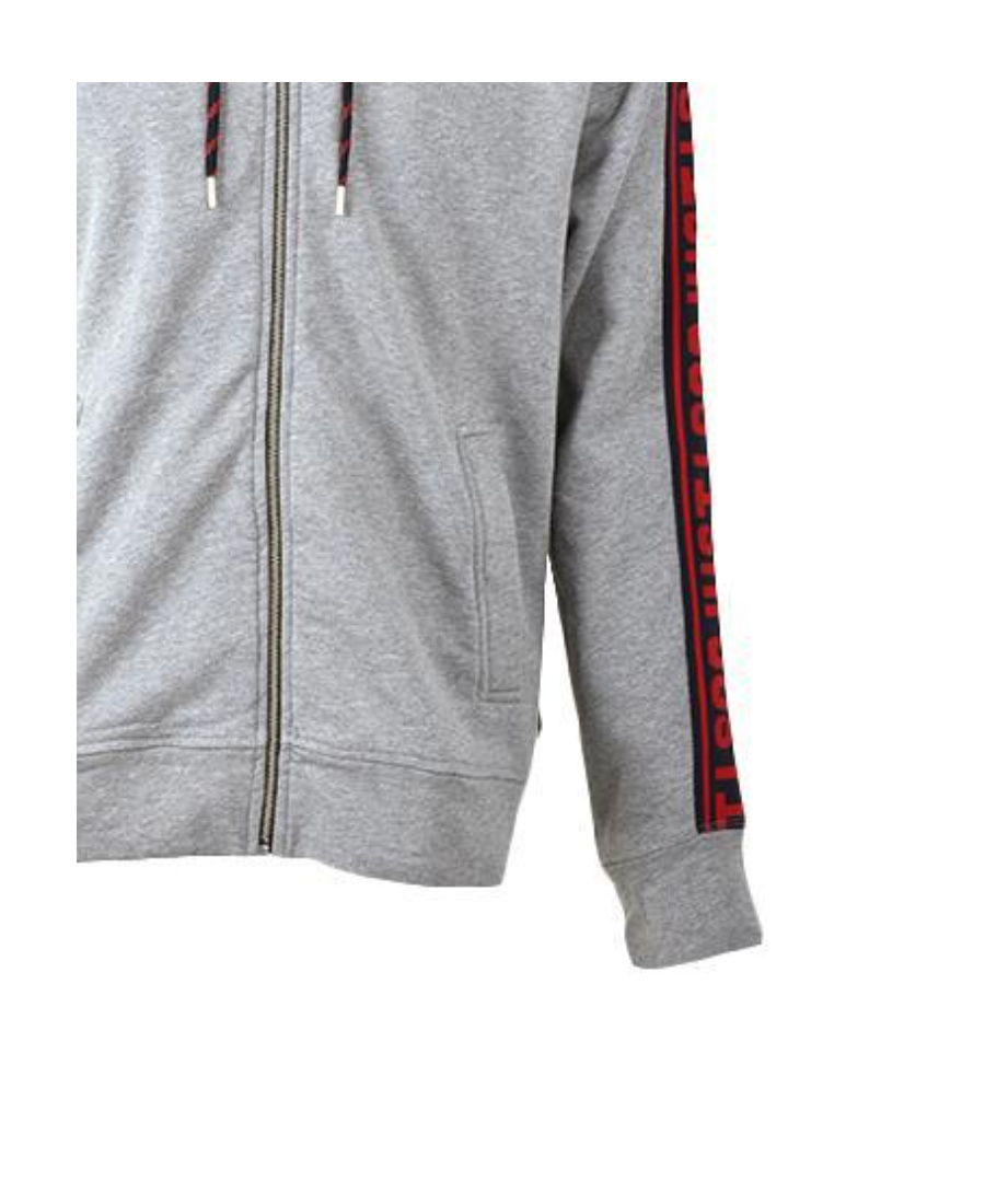 Just Cavalli Logo Hooded Casual Jacket In Gray