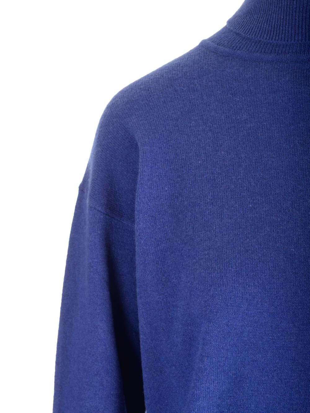 Saint Laurent High-neck Sweater In Blue