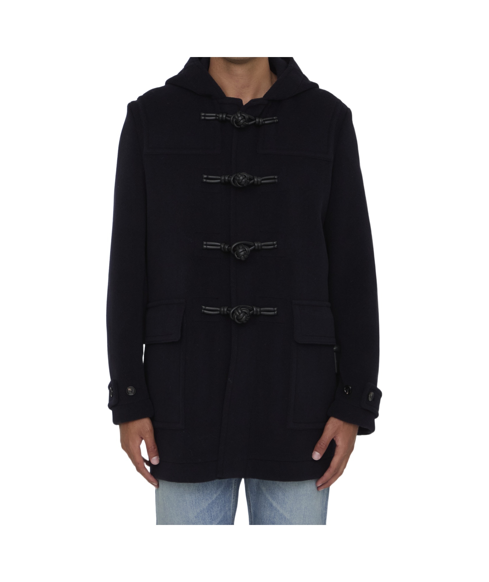 Bottega Veneta Men Montgomery Short With Leather Details In Black