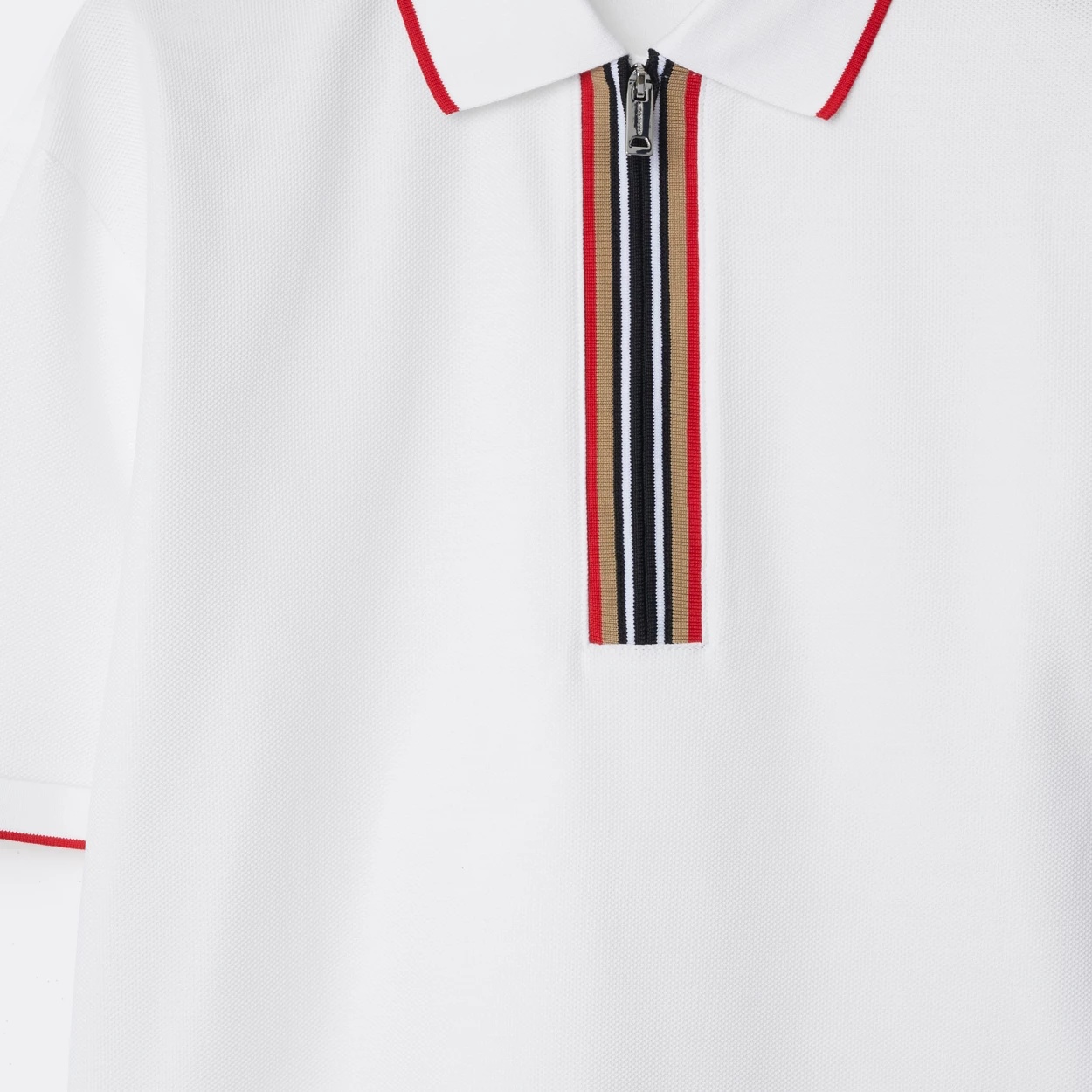 Burberry Polo Shirt With Lapel Short Sleeve In White