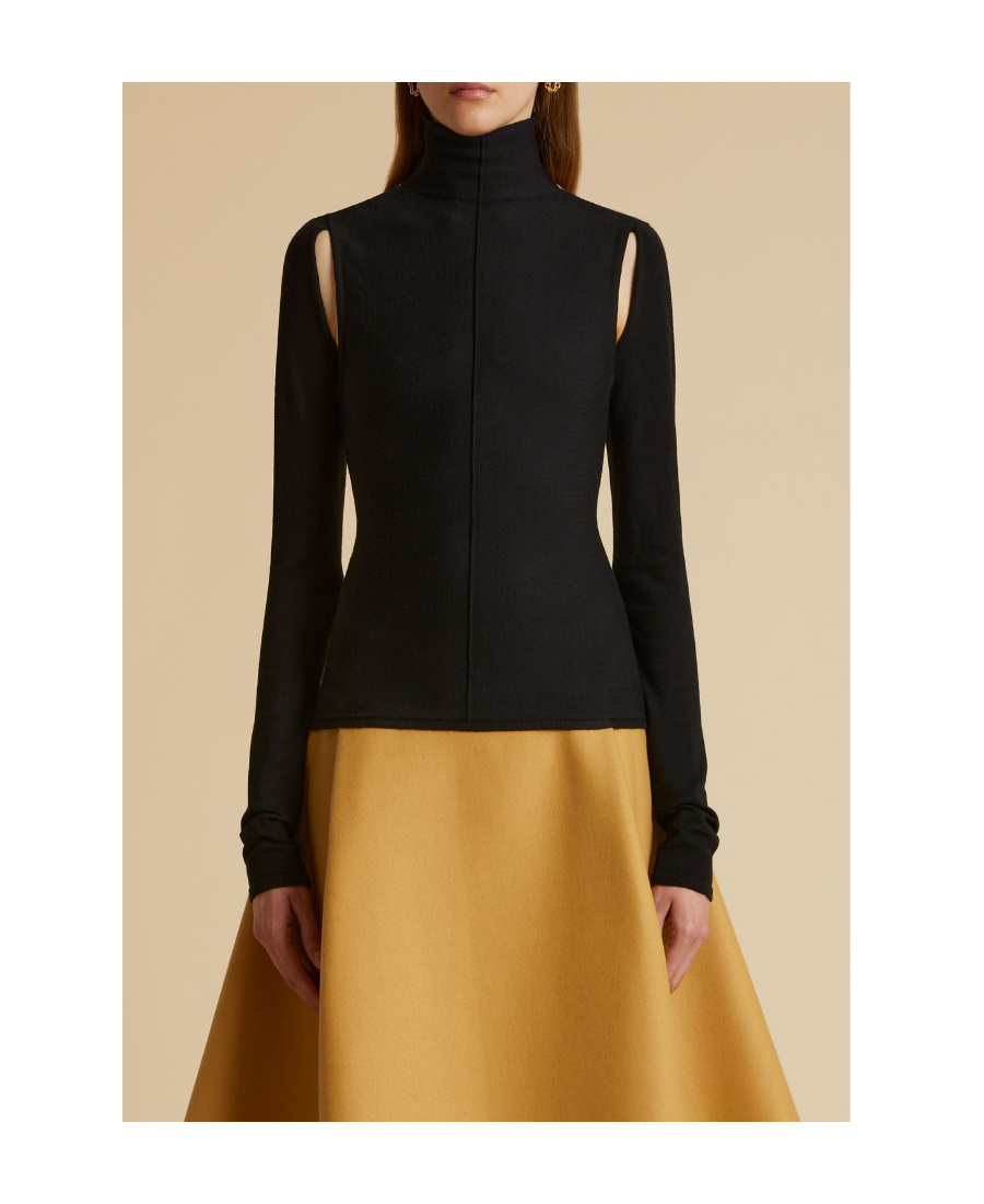 Khaite The Marlowe Open-back Blouse In Black