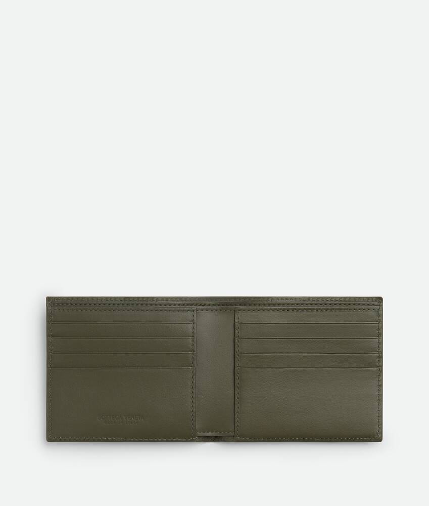 Bottega Veneta Intrecciato Bi-fold Wallet In Green