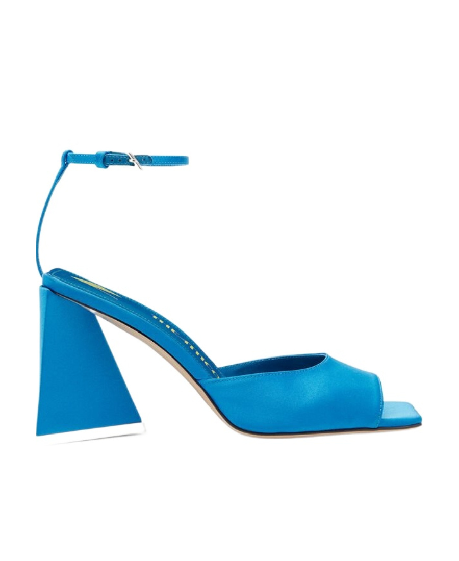 Attico Blue Open Toe Heels In Blue