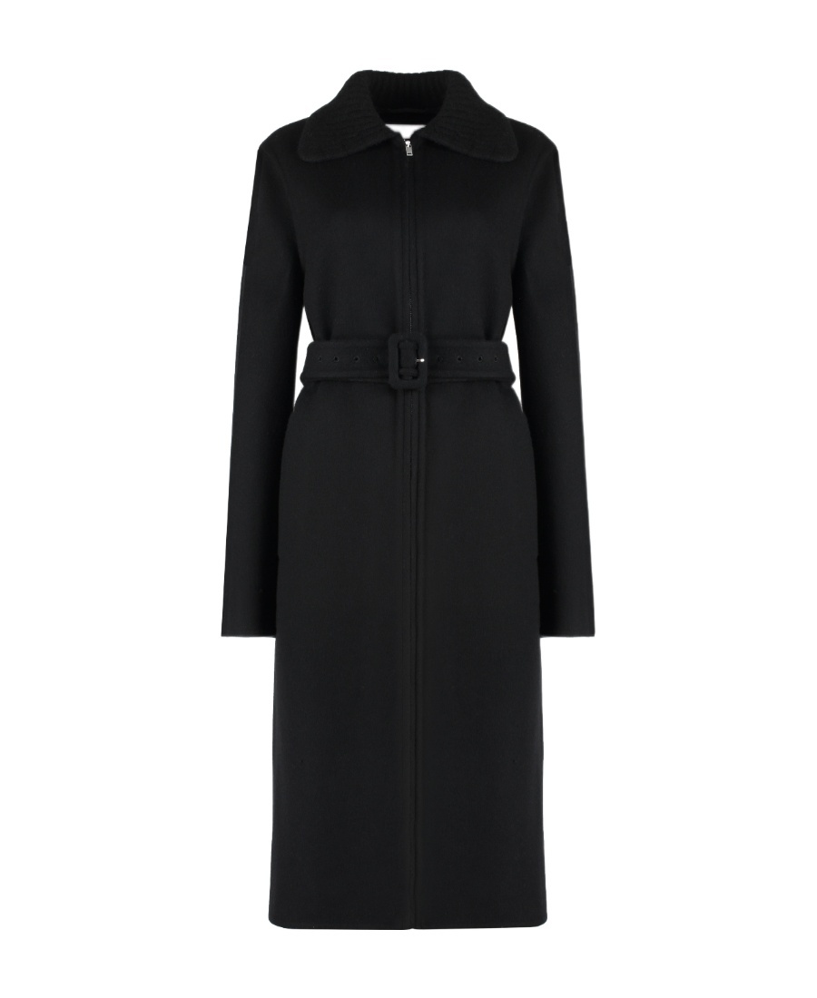 Jil Sander Black Wool Blend Coat In Black