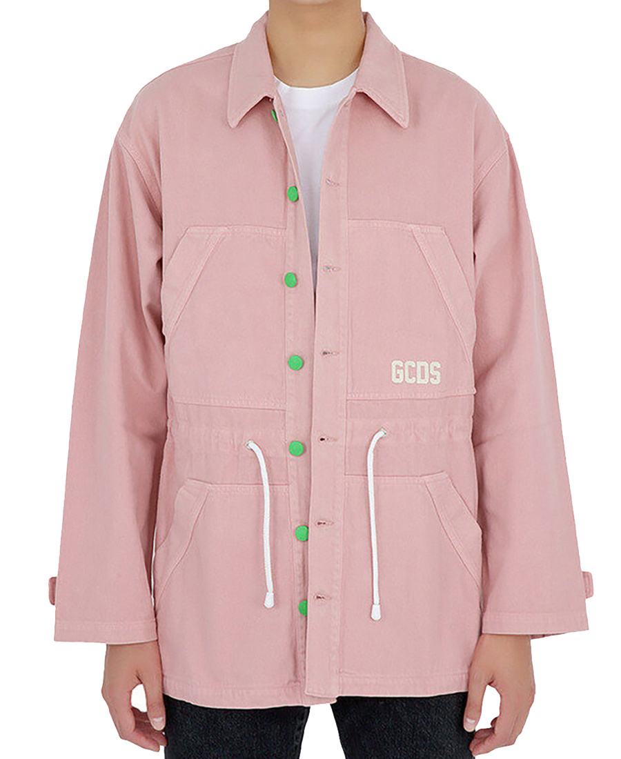 Gcds Logo Casual Jacket In Pink