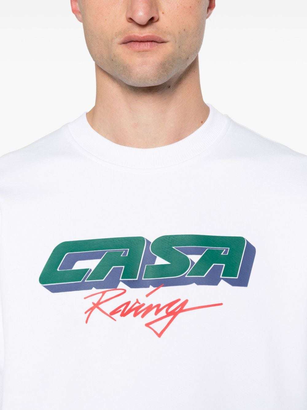 Casablanca Casa Racing 3d Cotton Sweatshirt In White