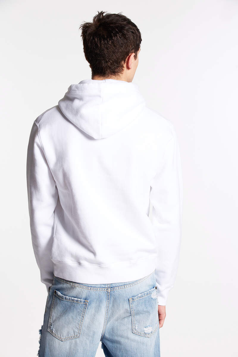 Dsquared2 Fleeced-cotton Crew-neck Sweatshirt With Print In White