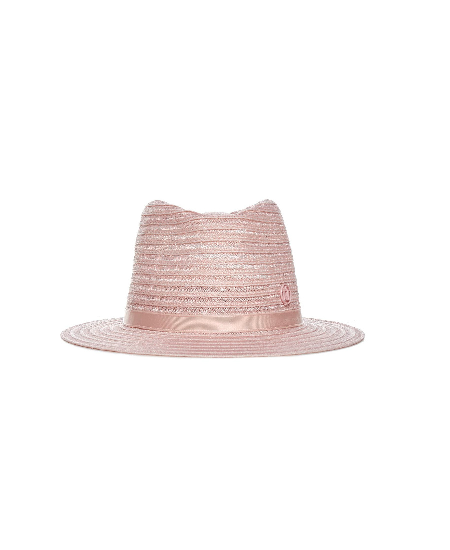 Maison Michel Andre Woven Fedora Hat In Brown