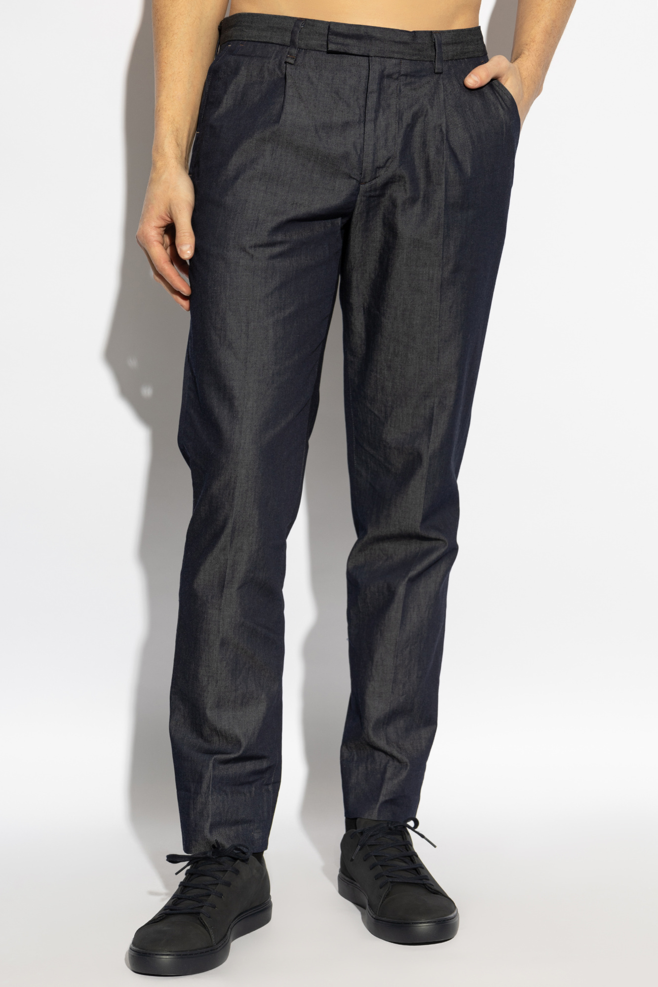 Shop Ps By Paul Smith Cotton Trousers In Black