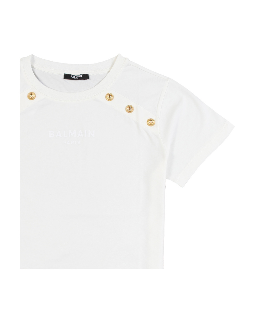 Balmain Ivory Cotton T-shirt In White