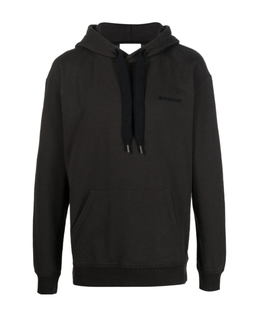 Isabel Marant Embroidered-logo Drawstring Hoodie In Black