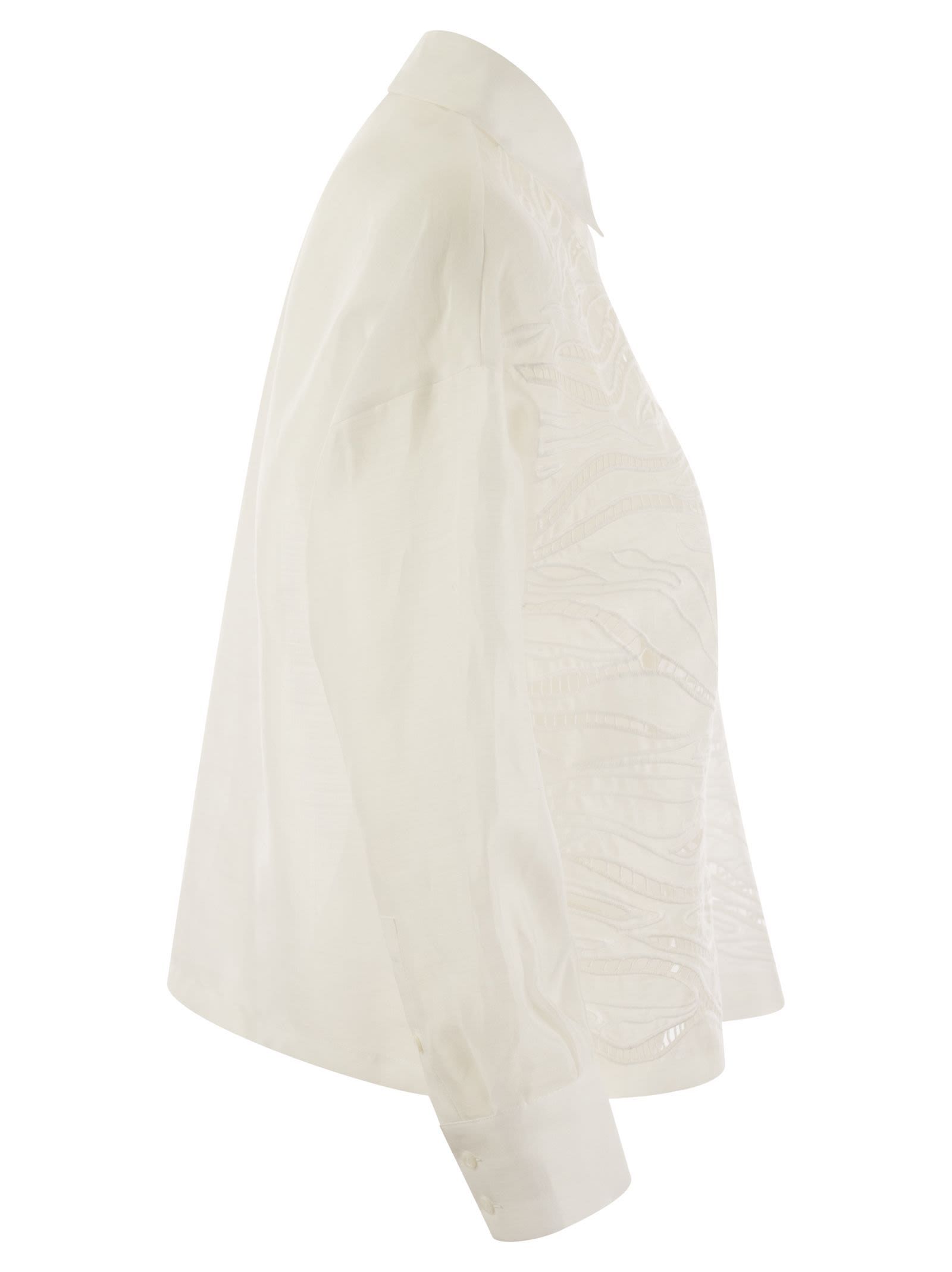 Max Mara Buttoned Long-sleeved Shirt In White