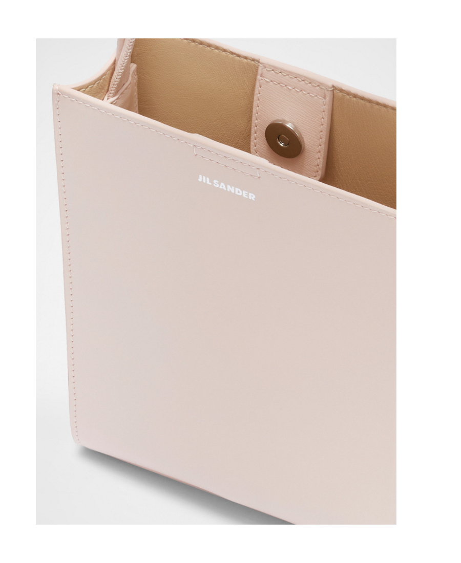 Jil Sander White Embossed Crocodile Effect Shoulder Bag In Pink
