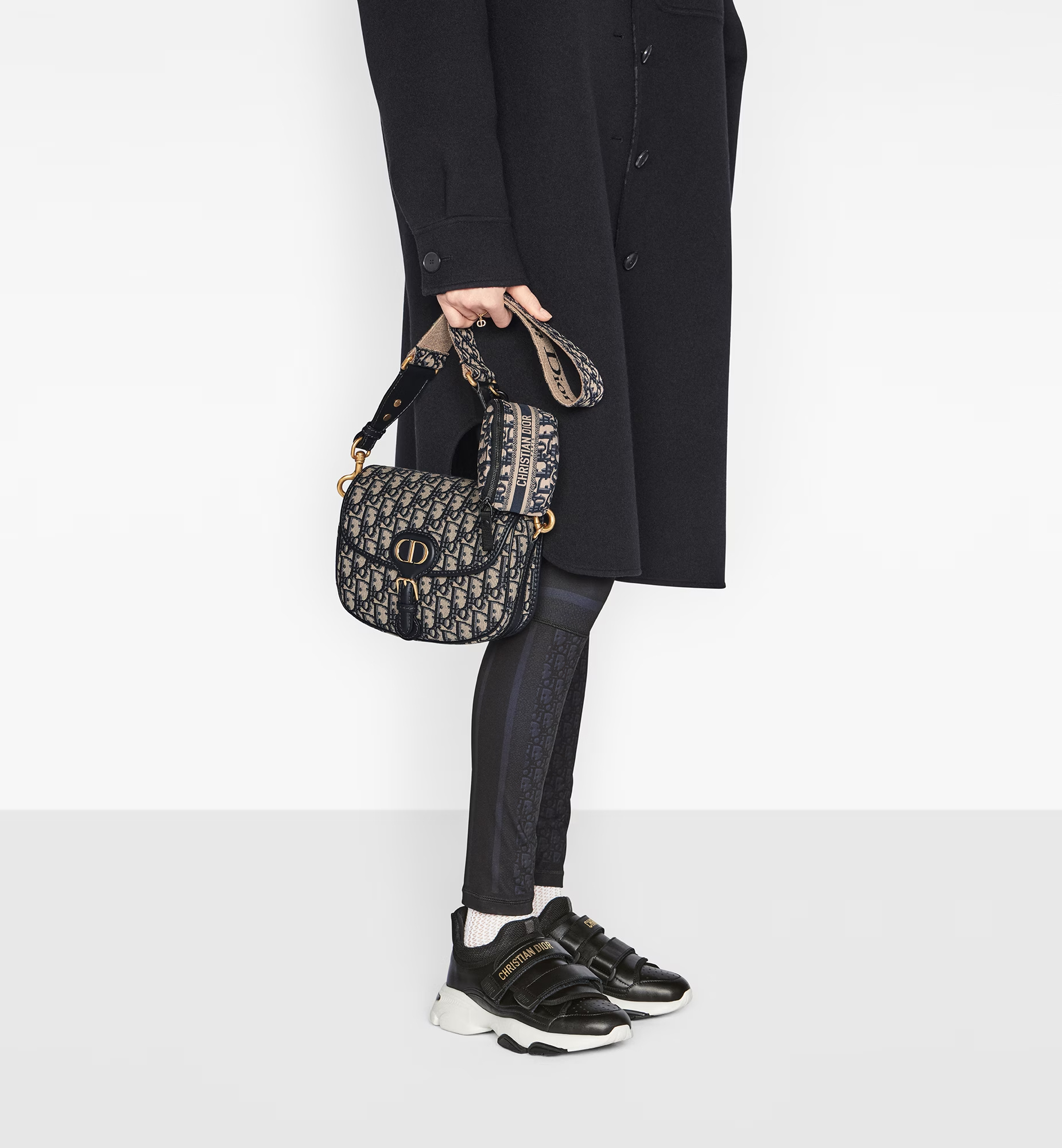 Dior Bobby Medium Oblique Printed Shoulder Bag In Blue
