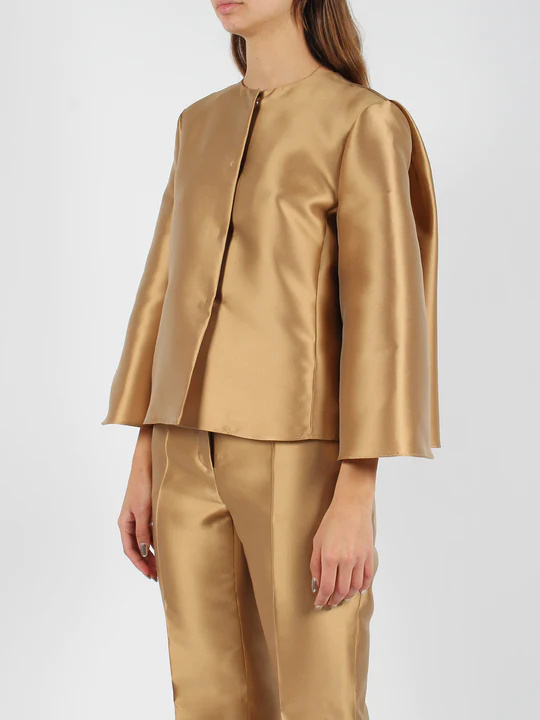 Alberta Ferretti Short Profile Casual Jacket In Nude
