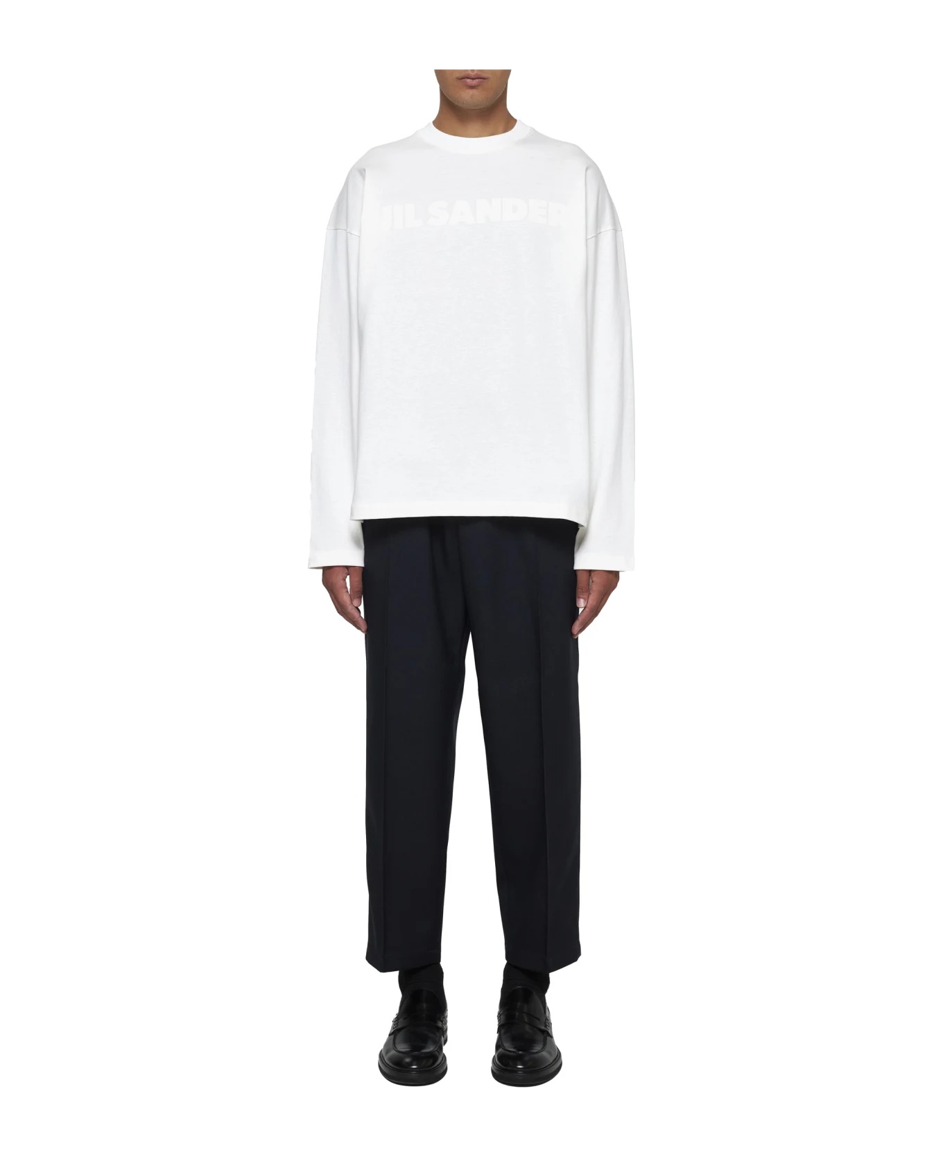Jil Sander Logo Printed T-shirt In White