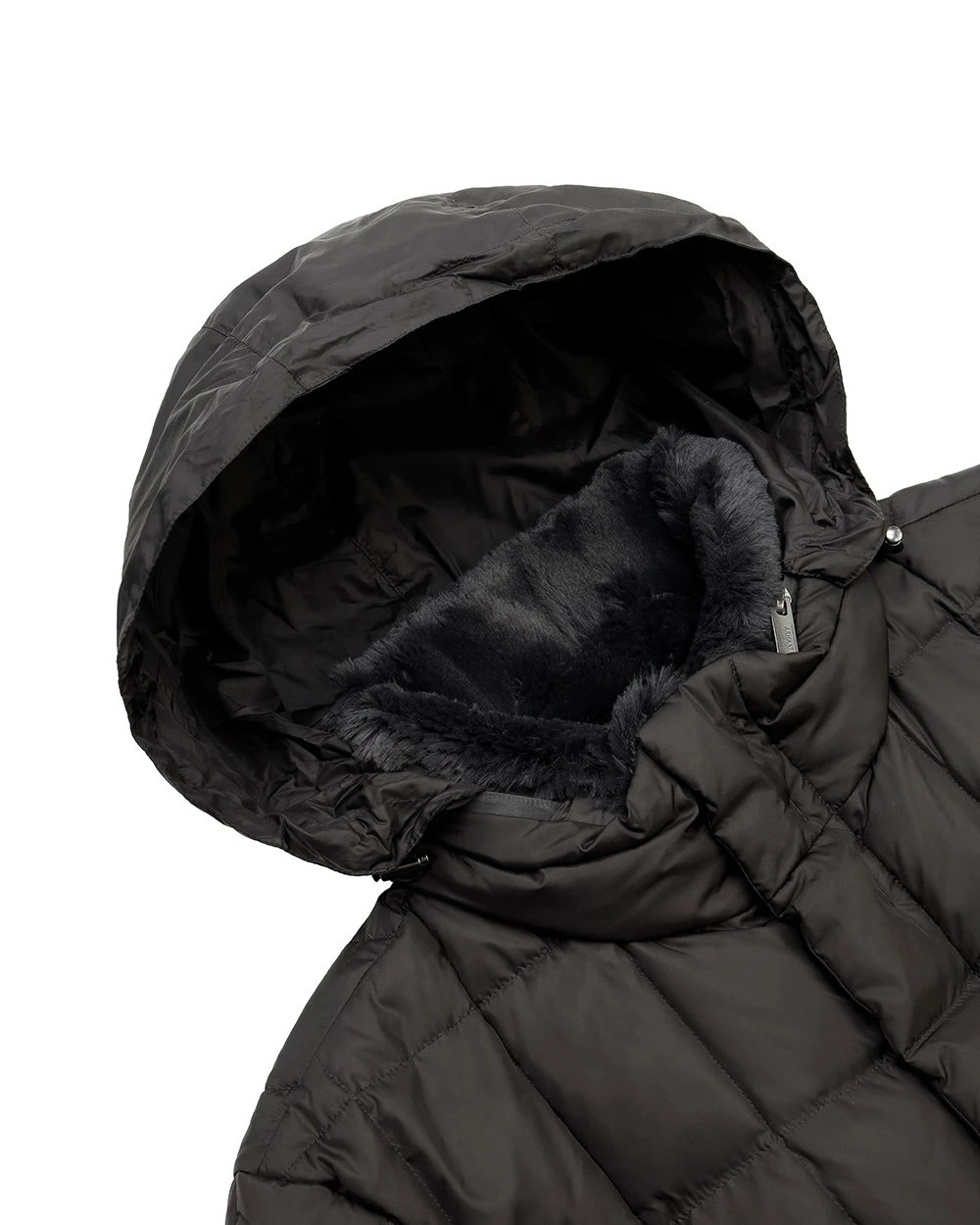 Armani Collezioni Medium And Long Style Plaid Down Jacket In Black