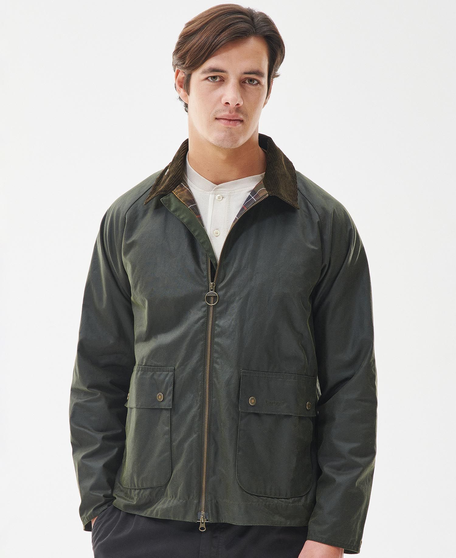Barbour Bedale Coated-finish Jacket In Black