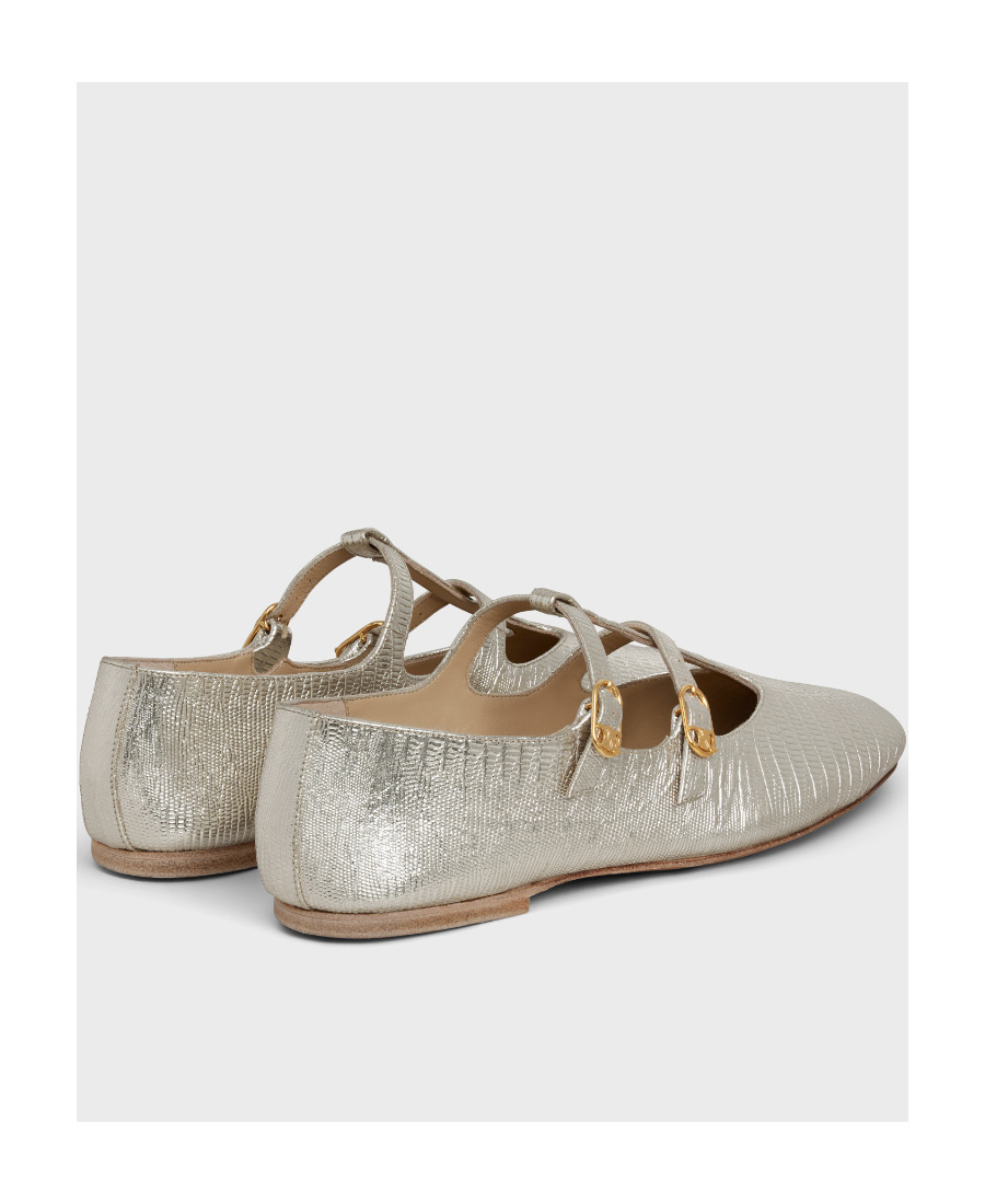 Celine Les Ballerines Mary Jane Shoes In Nude