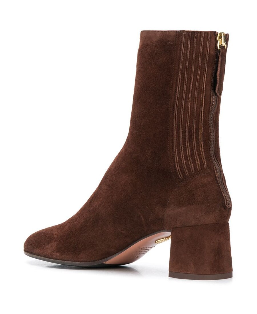 Aquazzura High-ankle Leather Boots In Brown