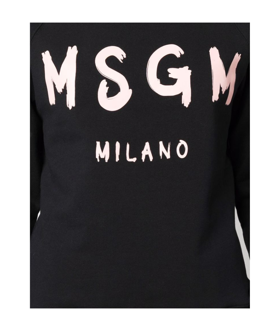 Msgm Logo-print Cotton Sweatshirt In Black