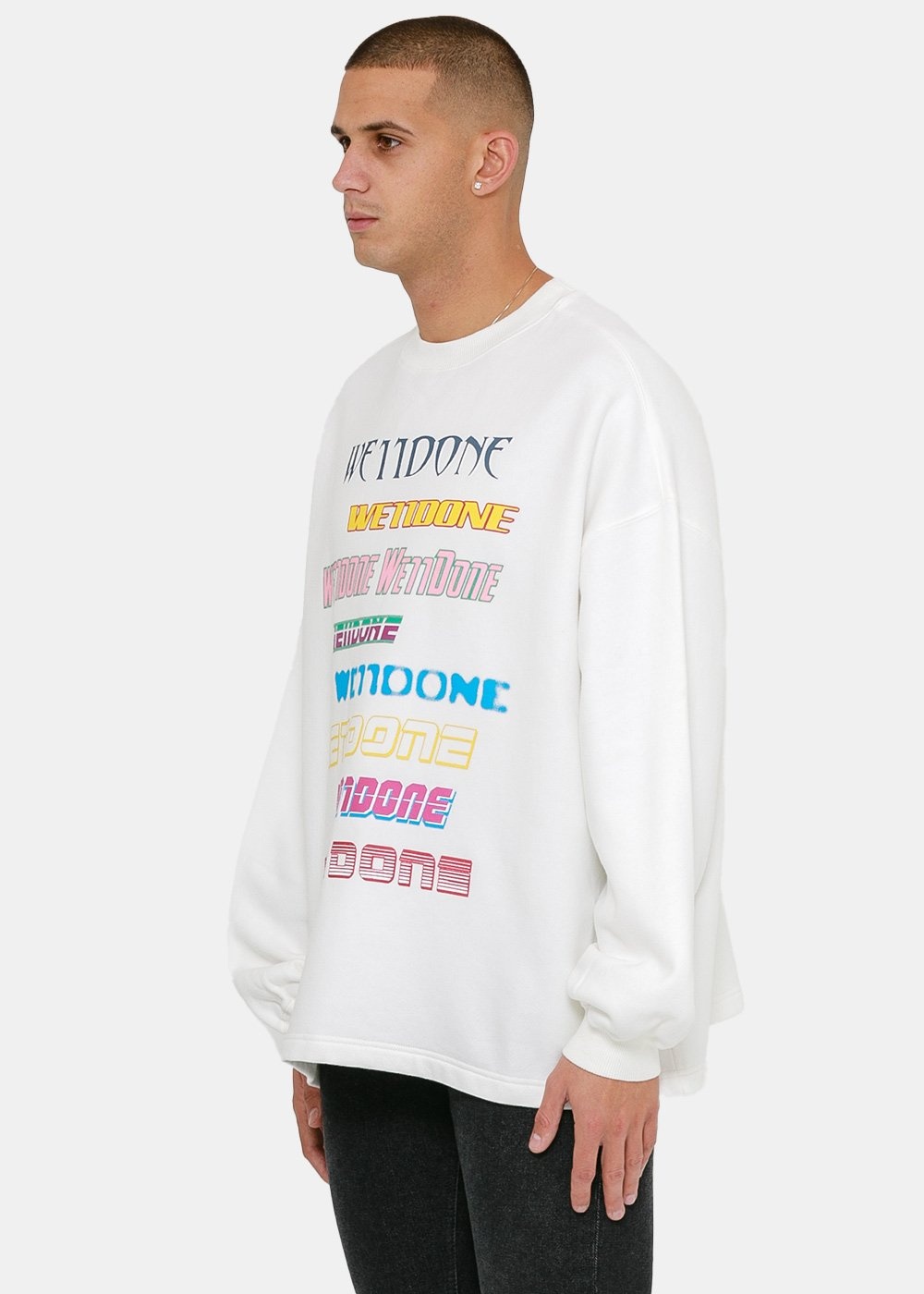 We11 Done Logo Print Sweatshirt In White