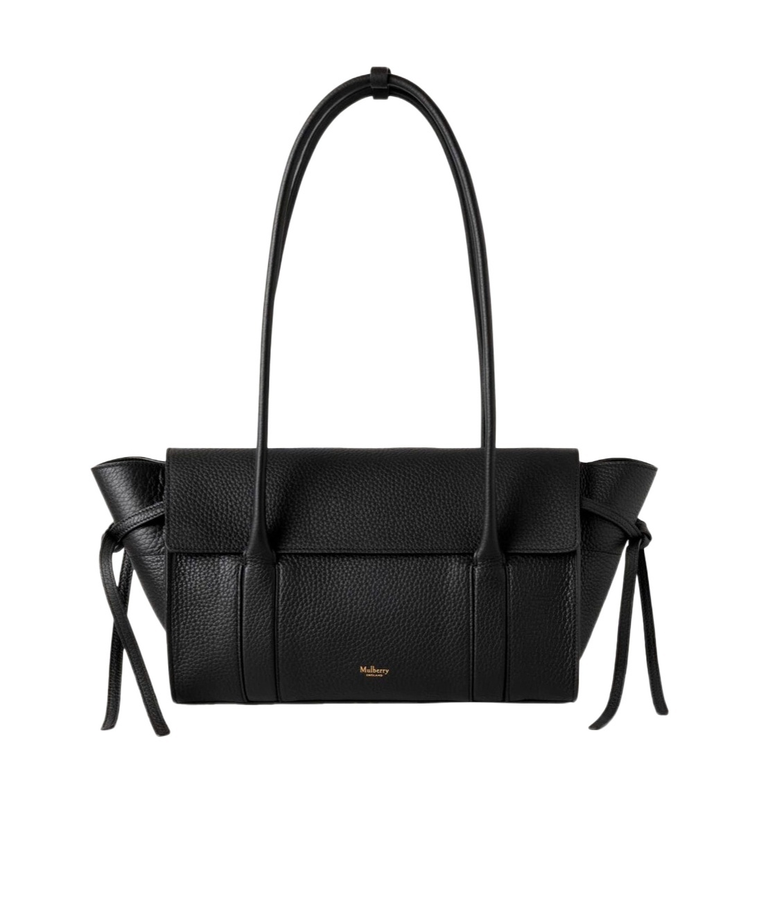 Mulberry 'small Bayswater' Black Shoulder Bag With Laminated Logo