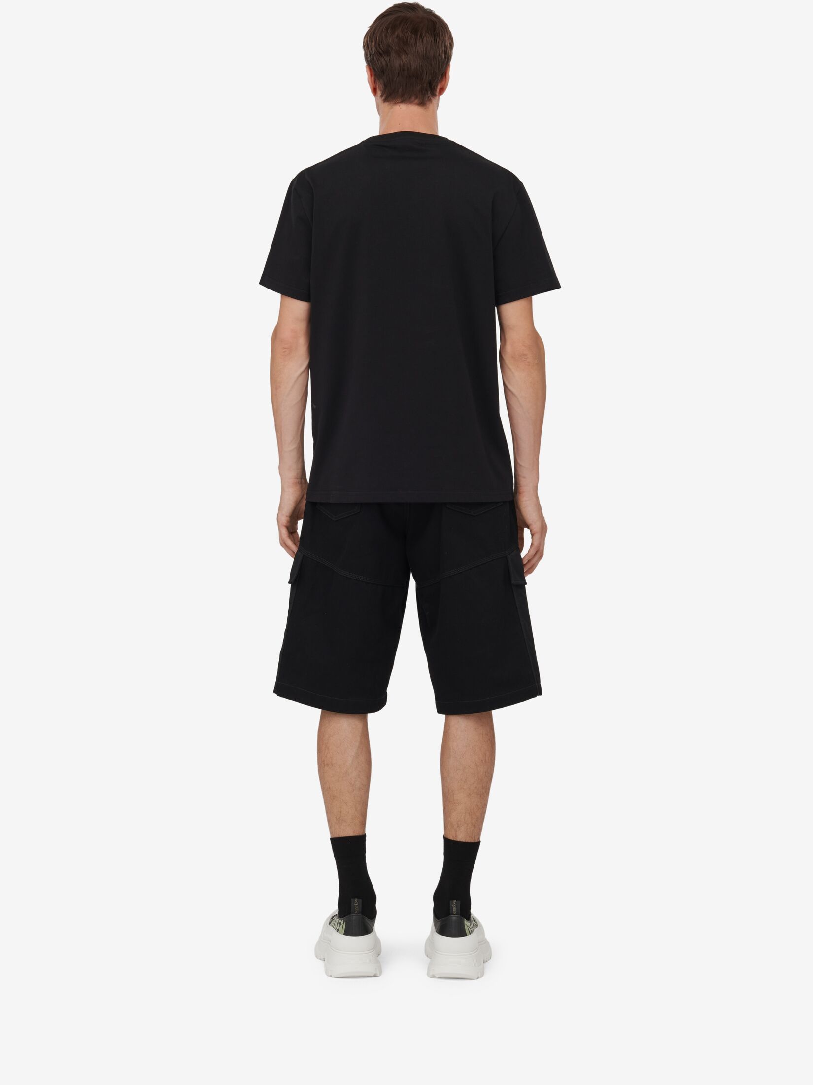 Alexander Mcqueen Men`s Mcqueen Graffiti T-shirt In Black/khaki In Black