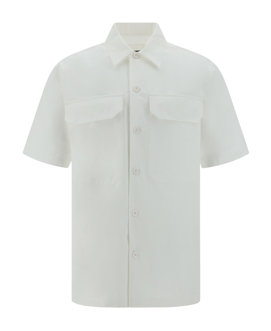 Jil Sander Short Sleeve Cotton Shirt With Classic Collar In White