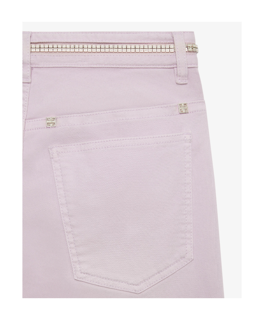Givenchy Logo Imitation Mini Skirt Trim Slim Jeans In Purple