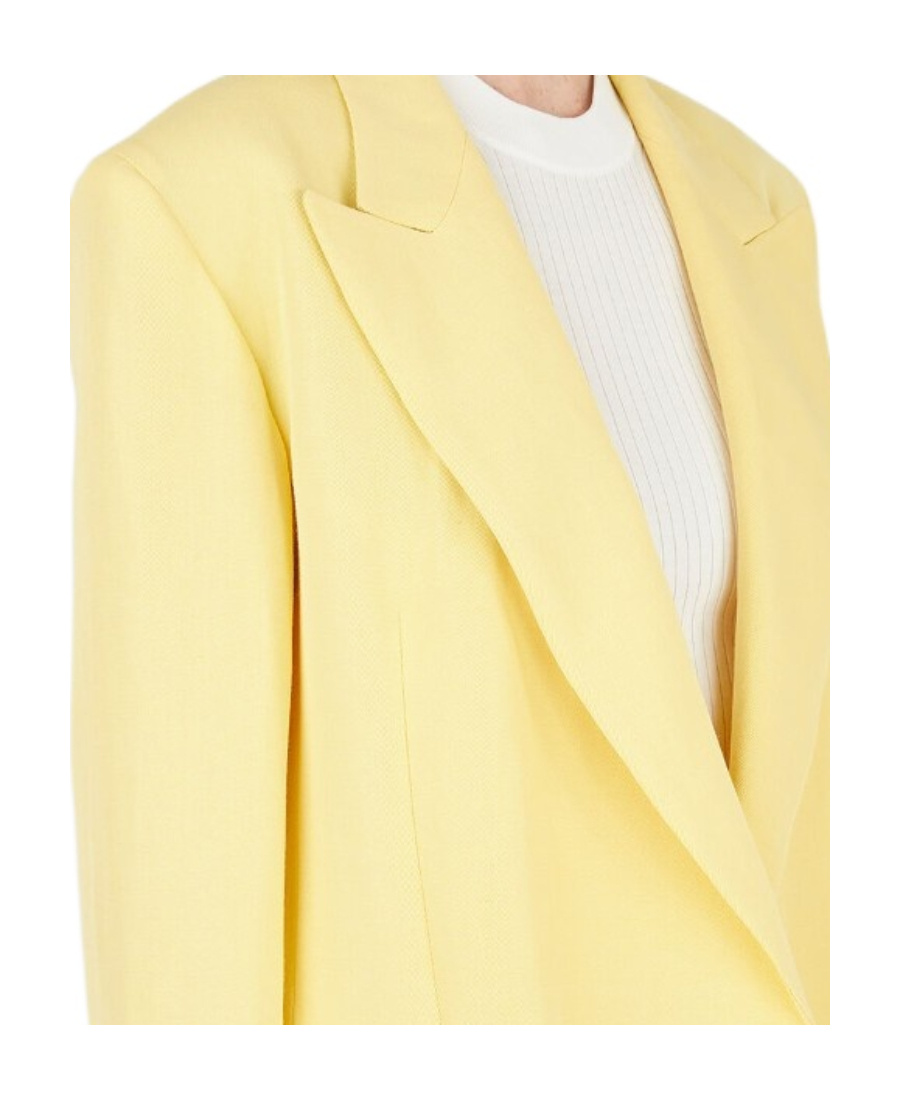 Sportmax Oversized Concealed Fastened Blazer In Yellow