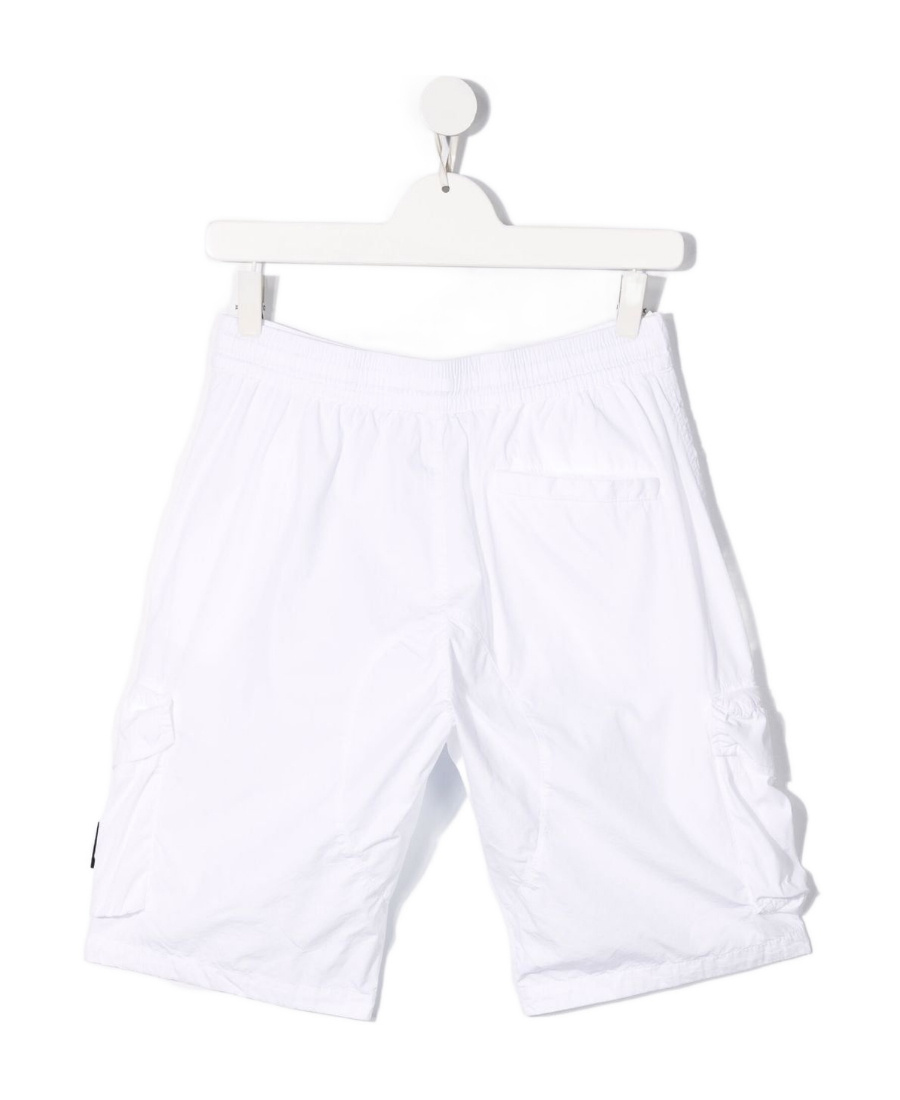 Stone Island Logo-patch Shorts In White