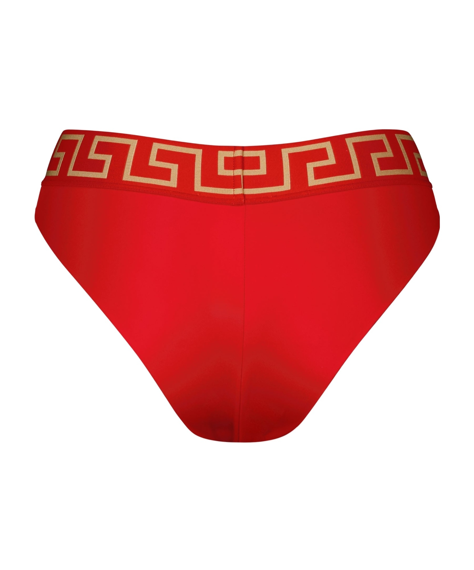 Versace Greca Border High-leg Jersey Briefs In Red