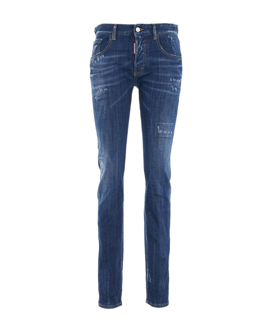 Dsquared2 24/7 Distressed Skinny Jeans In Blue