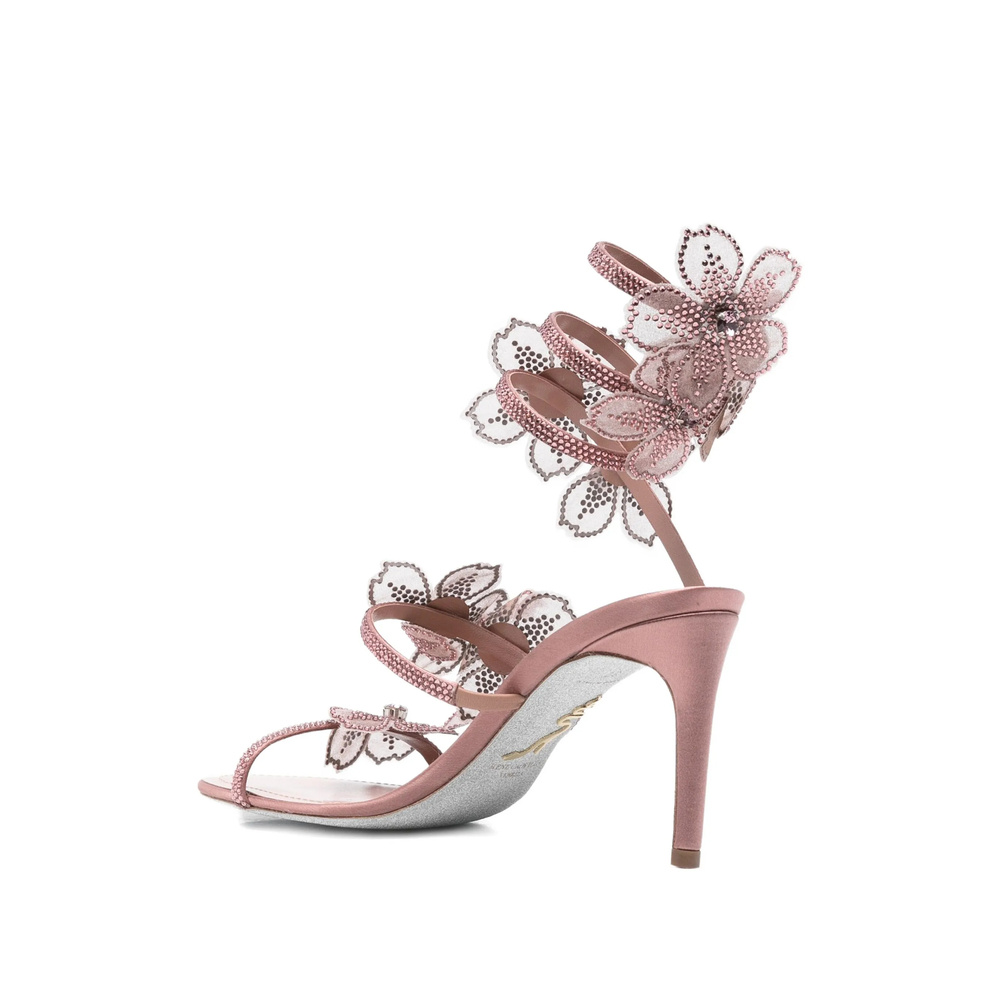 René Caovilla Stiletto High Heel Sandals In Pink