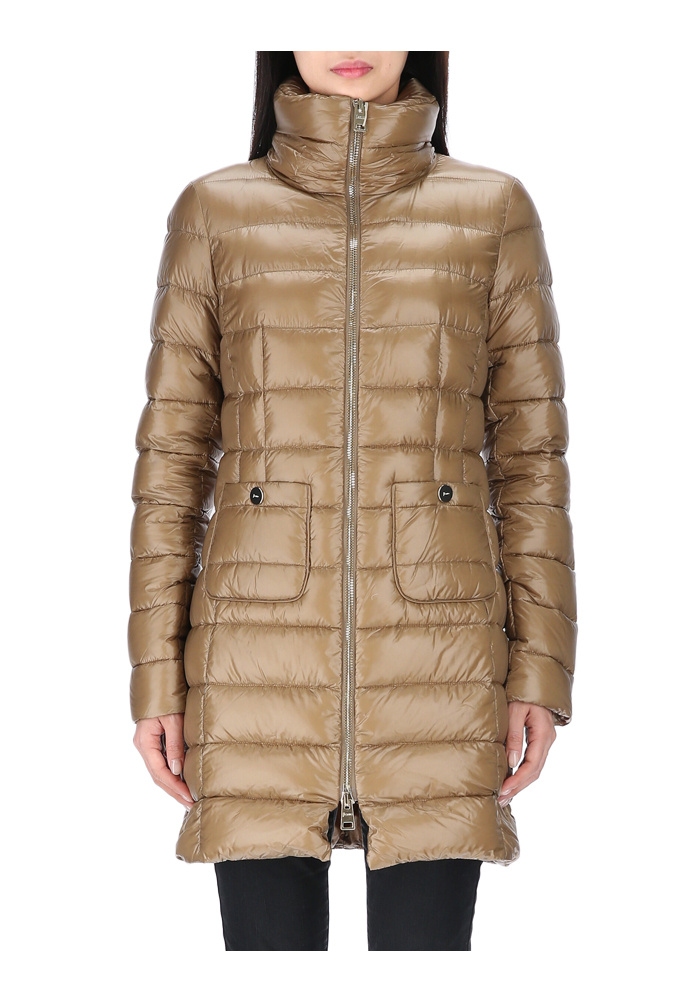 Herno Long Sleeve Down Jacket In Brown