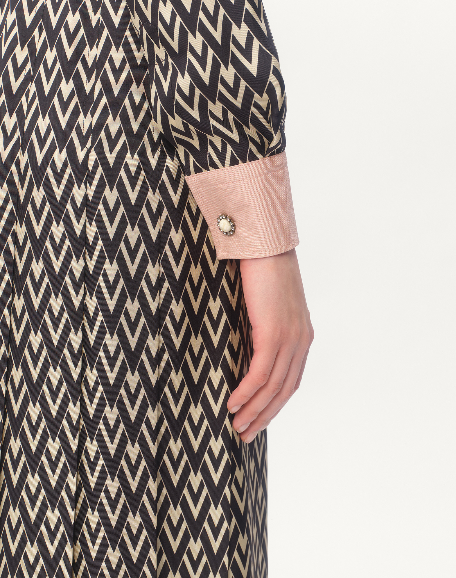 Valentino Embellished Belted Printed Silk-twill Midi Shirt Dress In Black