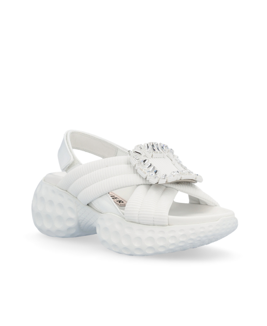 Roger Vivier Buckle-detail Sling-back Sandals In White