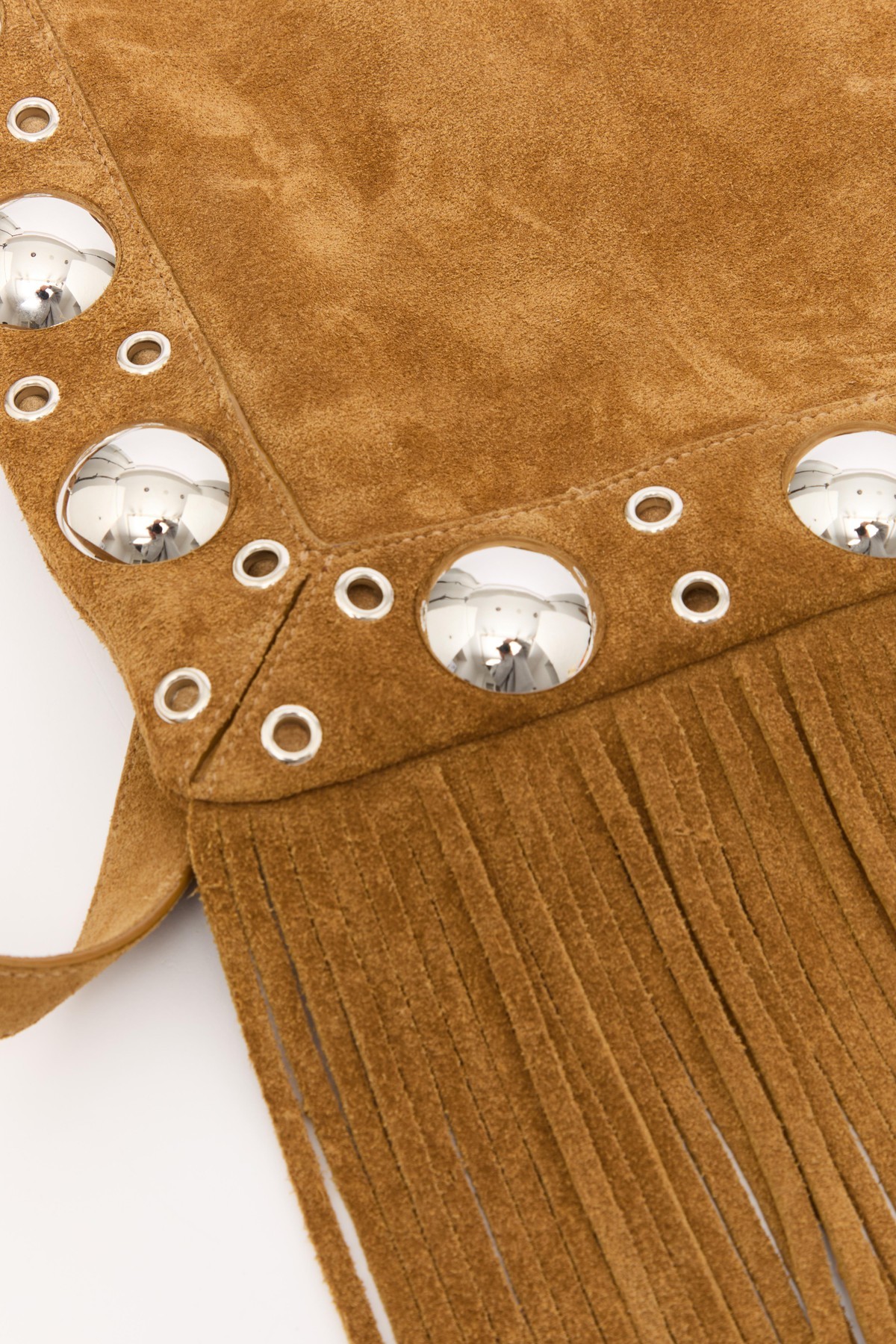 Valentino Nellcote Fringe Studded Suede Crossbody Bag In Brown