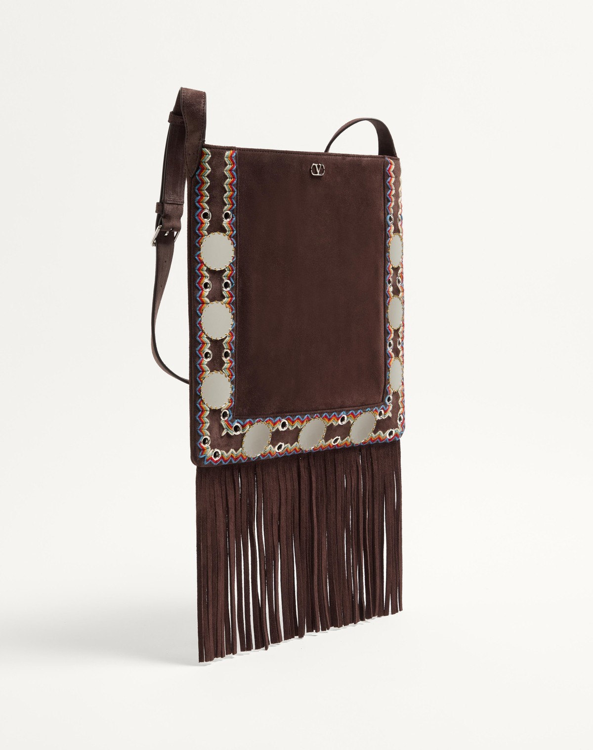 Valentino Tassel Shoulder Bag In Black