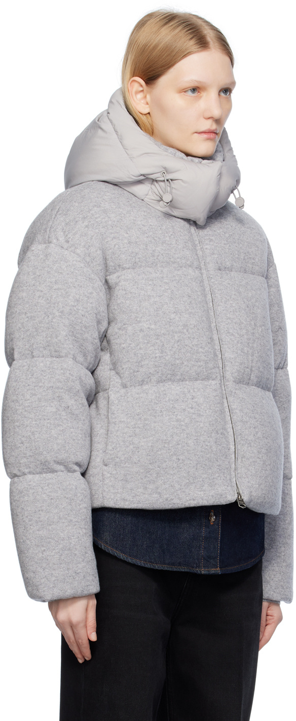 Mackage Hooded Long-sleeved Down Jacket In Gray