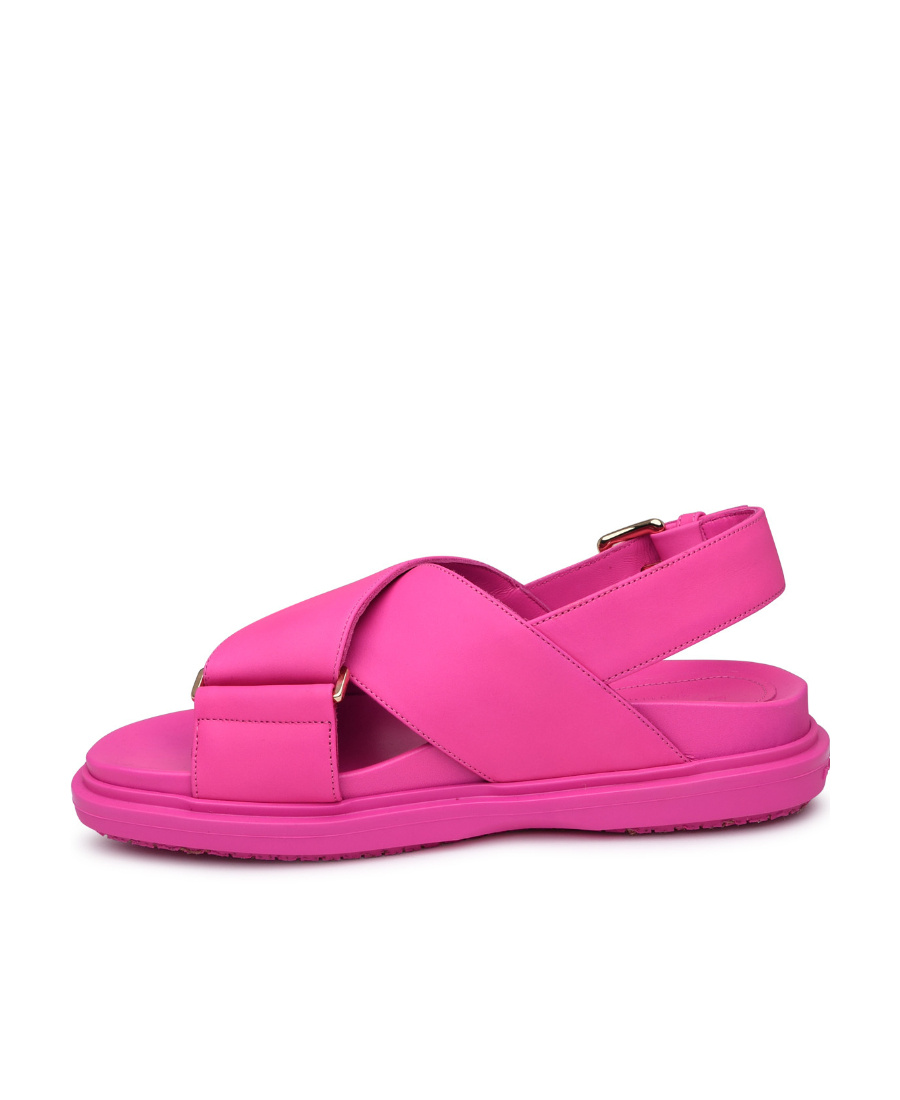 Marni Woman Sandals Fuchsia Size 6 Leather In Pink