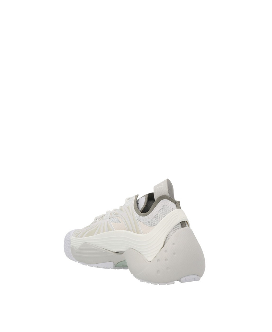 Lanvin Flash-x Mesh Upper Sneakers With Textured Panels In White