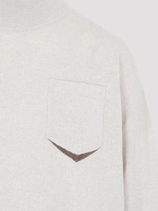 Brunello Cucinelli Monili-detail Cashmere Knitted Dress In White